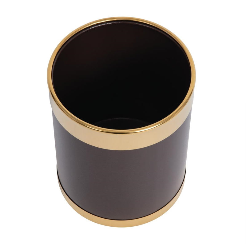 Bolero Waste Paper Bin with Gold Rim