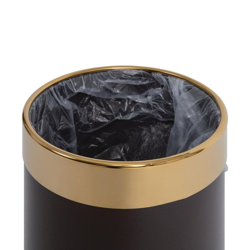 Bolero Waste Paper Bin with Gold Rim