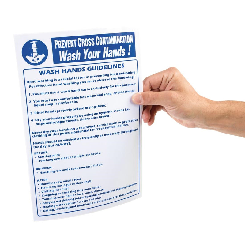 Vogue Prevent Cross Contamination Wash Hands Sign