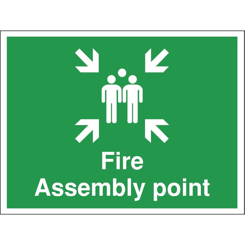 Schild „Feuersammelpunkt“.