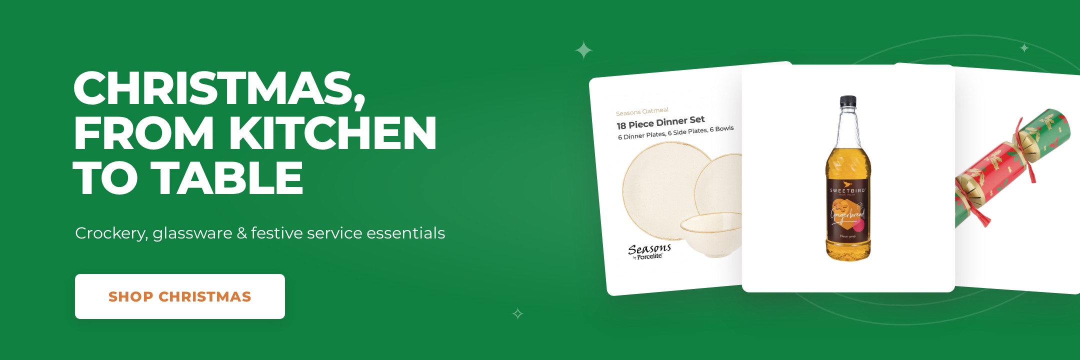 Christmas, from kitchen to table. Shop festive tableware and service essentials.